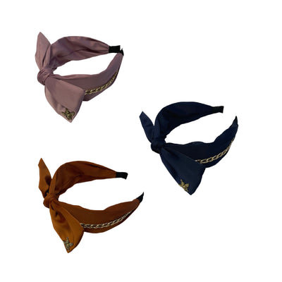 Bandeau satin maille abeille