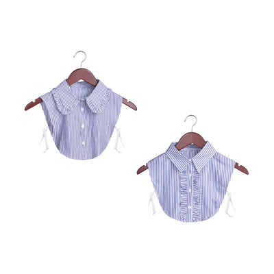 Blusenkragen Weiss Blau Gestreift