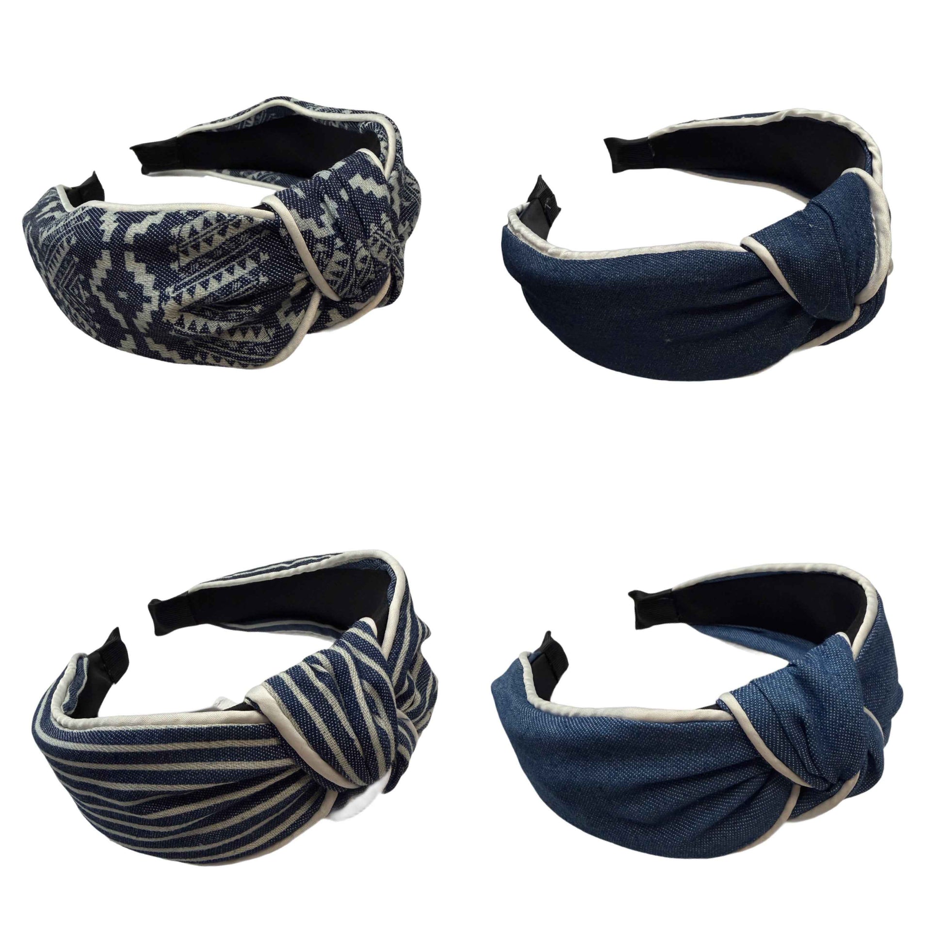 Denimpoesie — Reif mit mittigem Knoten und weißer Einfassung