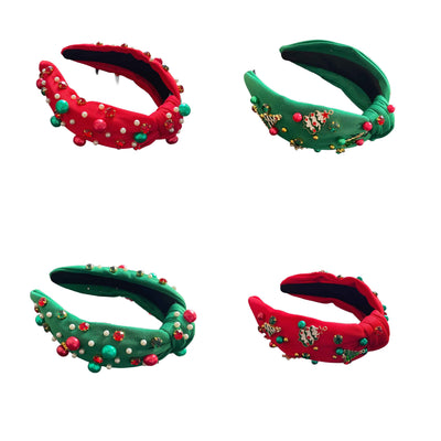 Candy Cane Christmas Haarreif mit Perlen & Strass