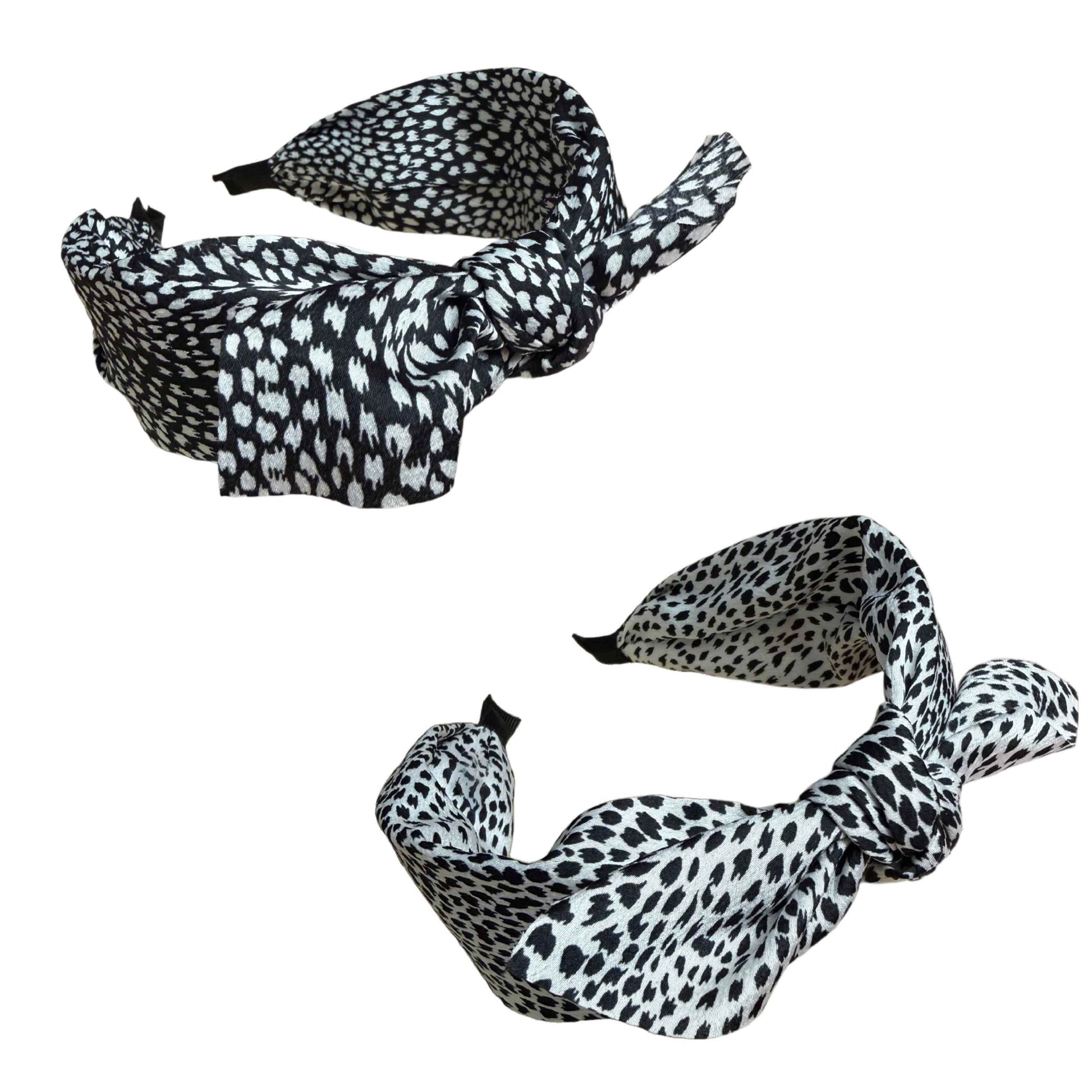 Präriepoesie — Eleganter Satinreif mit Animalprint und Schleifenakzent
