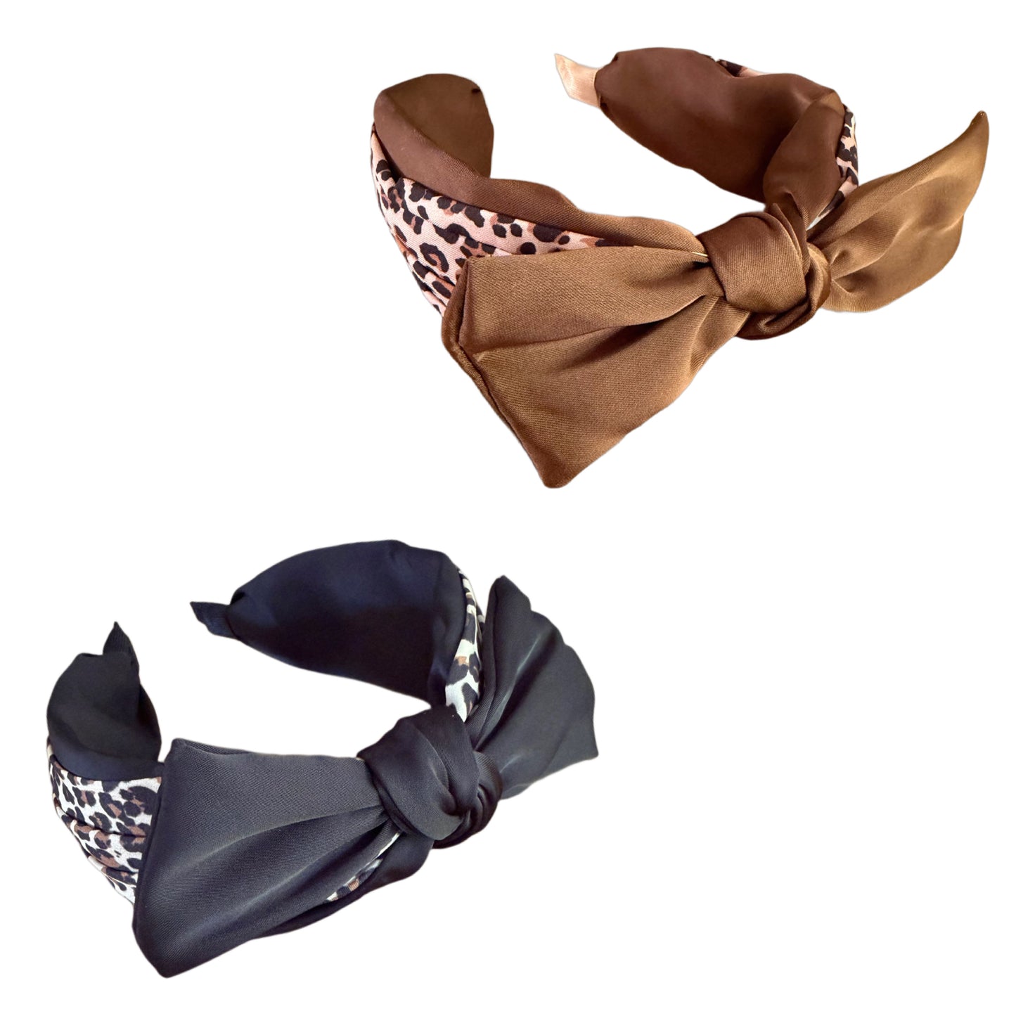 Wild Elegance – Satin Haarreifen mit grosser Schleife & Animalprint