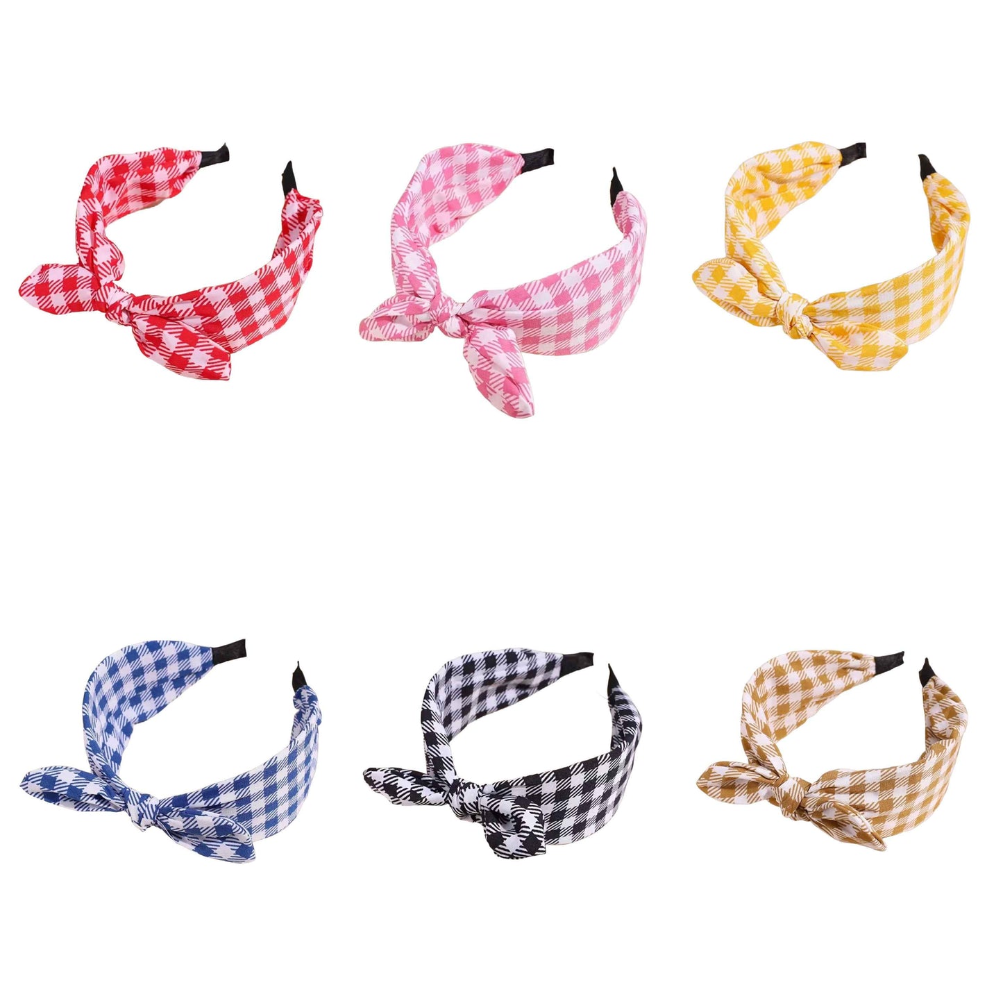 Swinging Karo: Rockabilly Haarreif zweifarbig mit Zierschleife