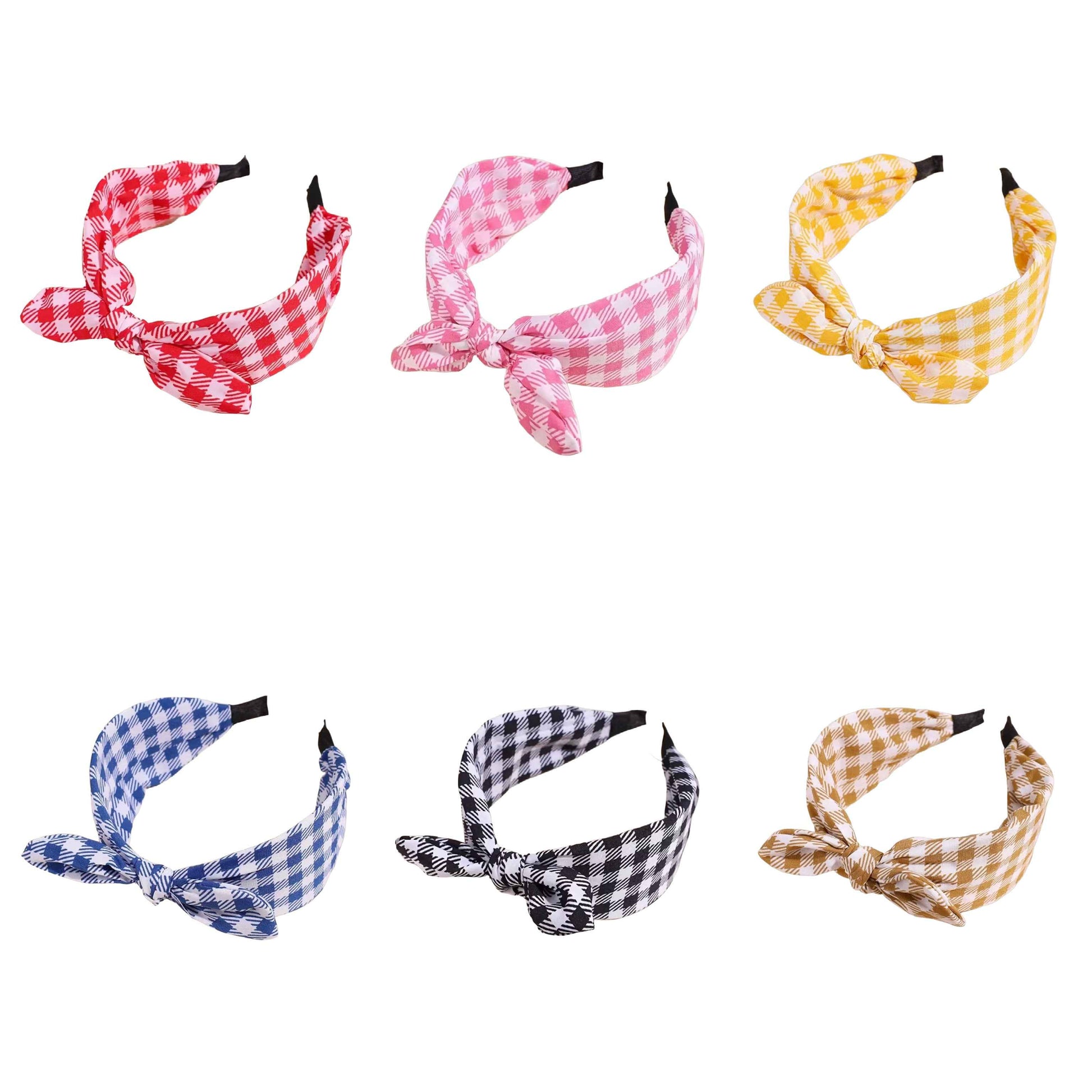 Swinging Karo: Rockabilly Haarreif zweifarbig mit Zierschleife
