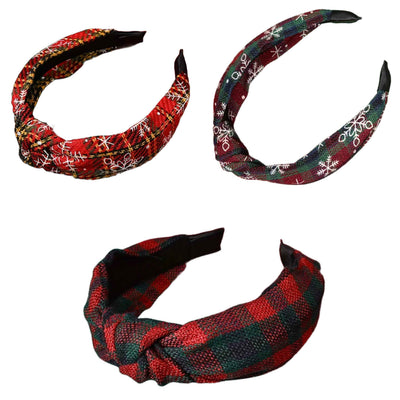 Christmas Tartan – Festlicher Karo-Haarreifen mit Knoten & winterlichen Details