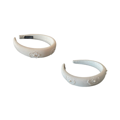 Sanfte Eleganz – Jersey Haarreifen mit zarten Perlen