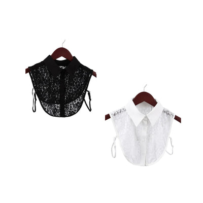 Spitzenkragen Schwarz Off White