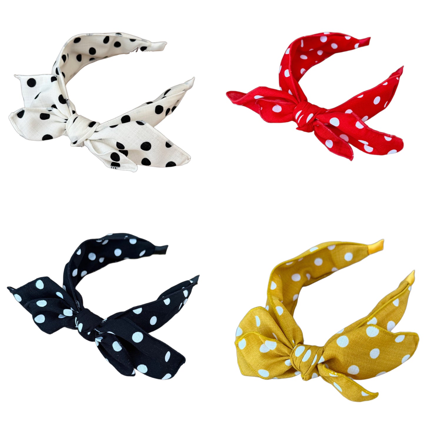 Rockabilly-Haarreif mit Punkten und seitlicher Schleife – stilvolles Pin-up-Accessoire im Vintage-Look