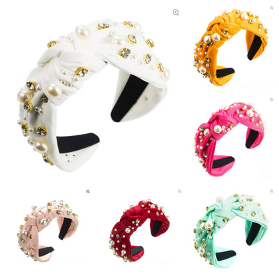 Elegance Touch – Knoten-Haarreif mit Strass und Perlen