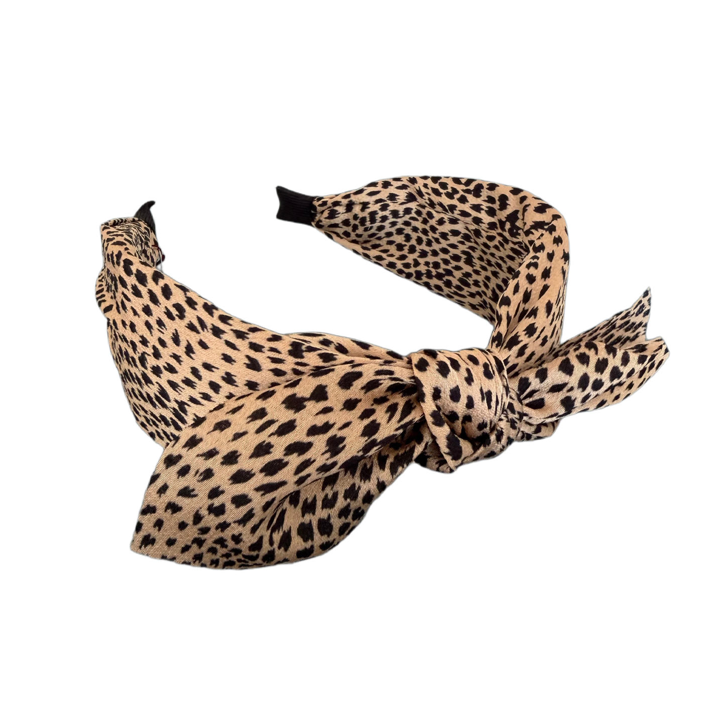 Präriepoesie — Eleganter Satinreif mit Animalprint und Schleifenakzent