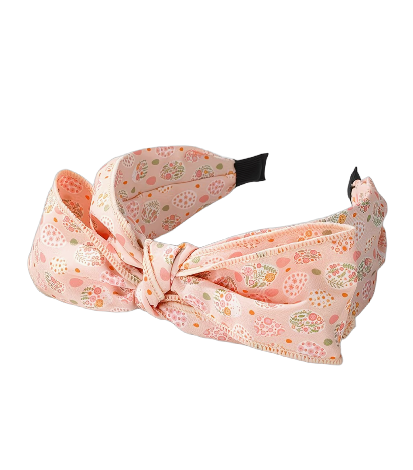 Pastellhüpfer — Oster‑Haarreif mit süßen Motiven und Masche