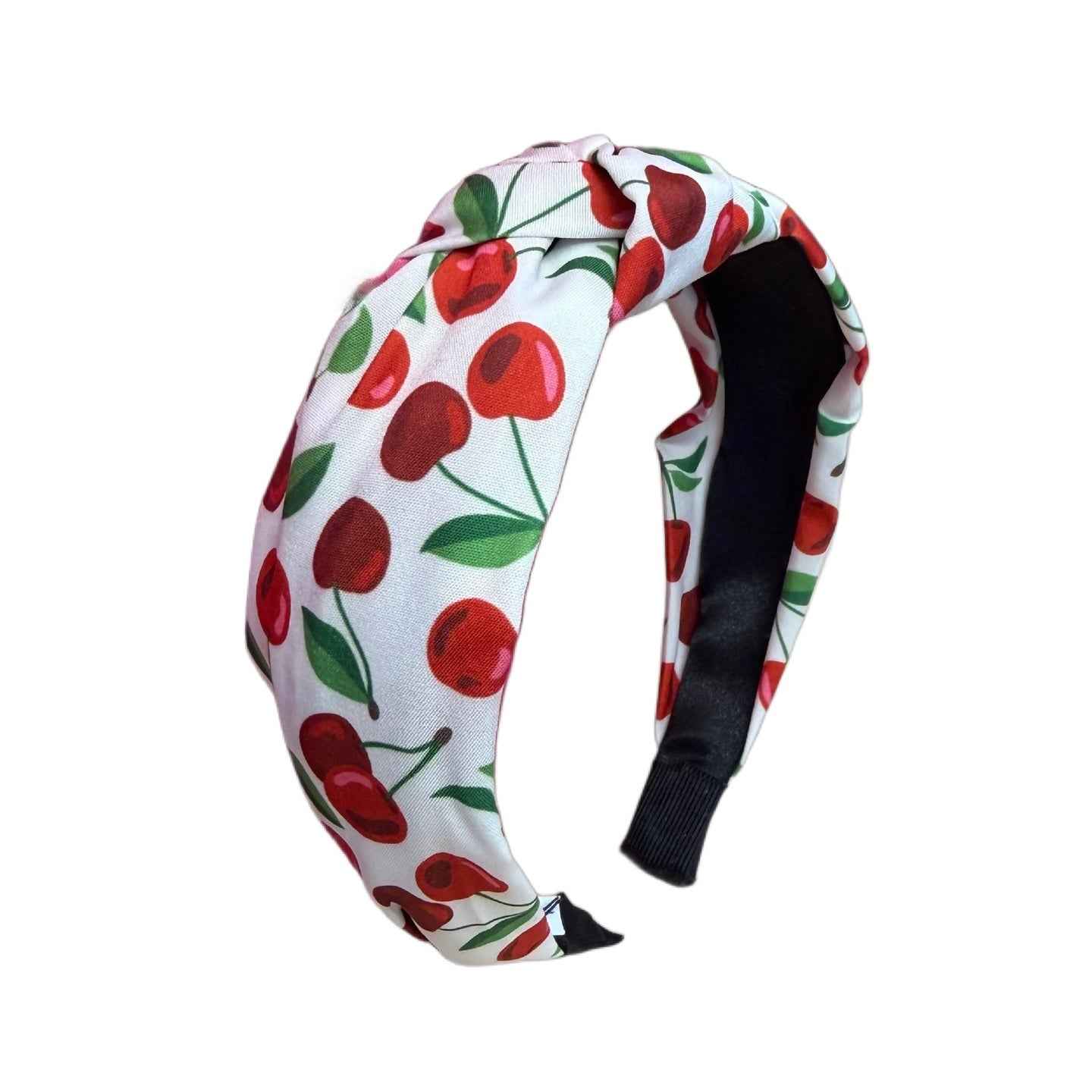Kirschkuss: Rockabilly‑Haarreif mit süßem Kirschenprint