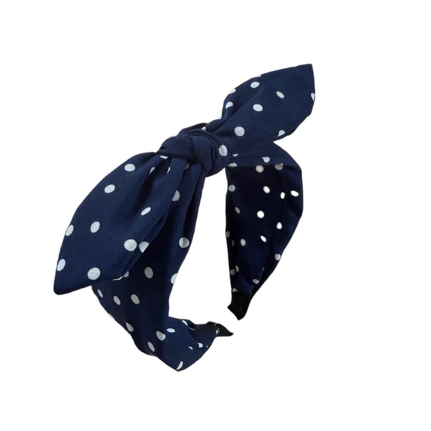 Retro‑Dots: Schlichter zweifarbiger Haarreif mit verspielter Schleife