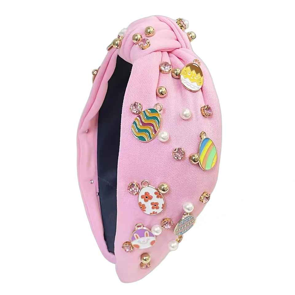Easter Bloom — Funkelnder Haarreif mit Perlen, Strass & Oster-Details