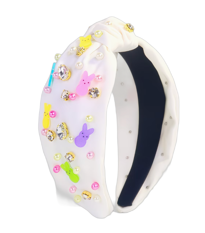 Hoppelglanz: Oster‑Haarreif mit bunten Perlen, Strass & Hasenmotiven