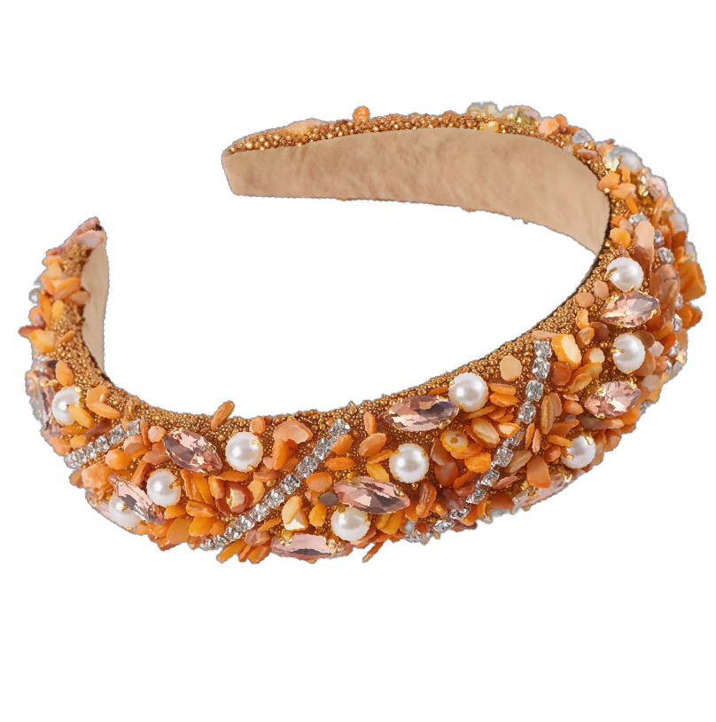 Eleganter Haarreifen mit Steinchen, Perlen & Strass – Glamouröses Schmuckstück für dein Haar