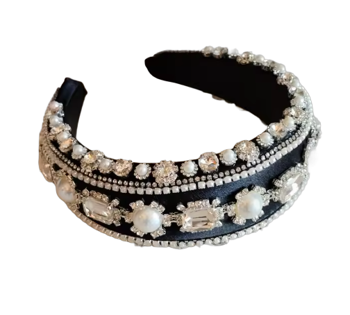 Royal Pearl Glamour – Luxuriöser Haarreifen mit funkelnden Kristallen und edlen Perlen