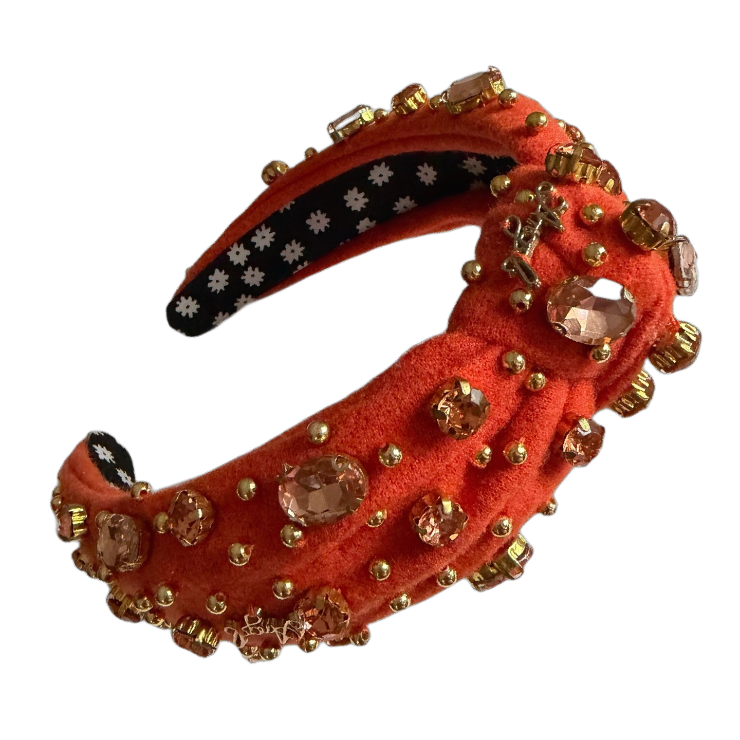 Goldener Sonnenfunke — Orange Reif mit Perlen und Strass