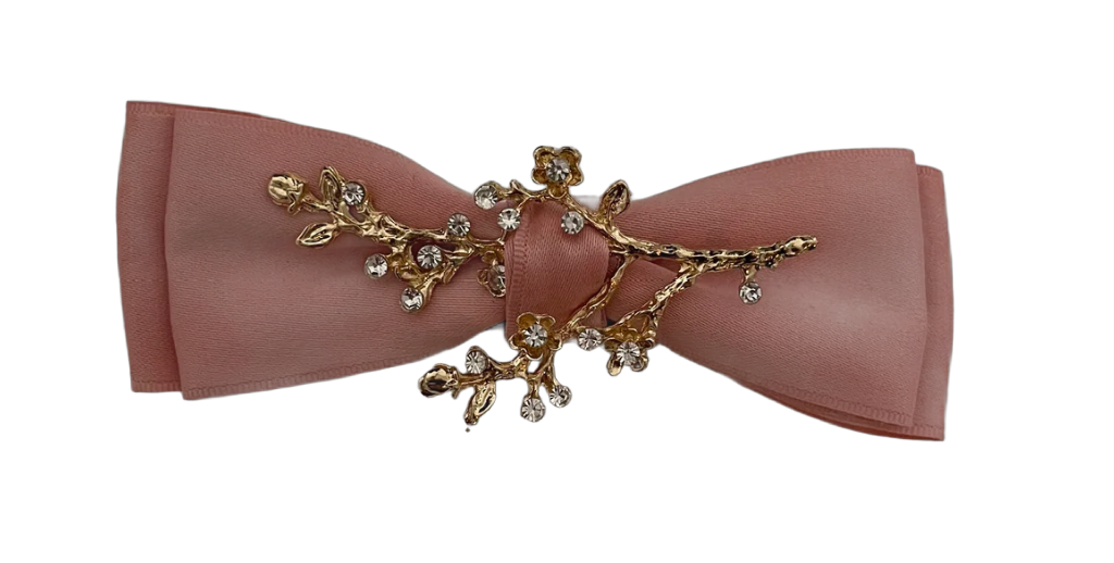 Haarklammer Satin Zweig Strasssteinchen