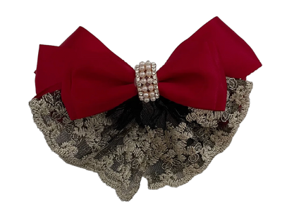 Haarklammer Satin/Spitze/Steinchen/Perlen