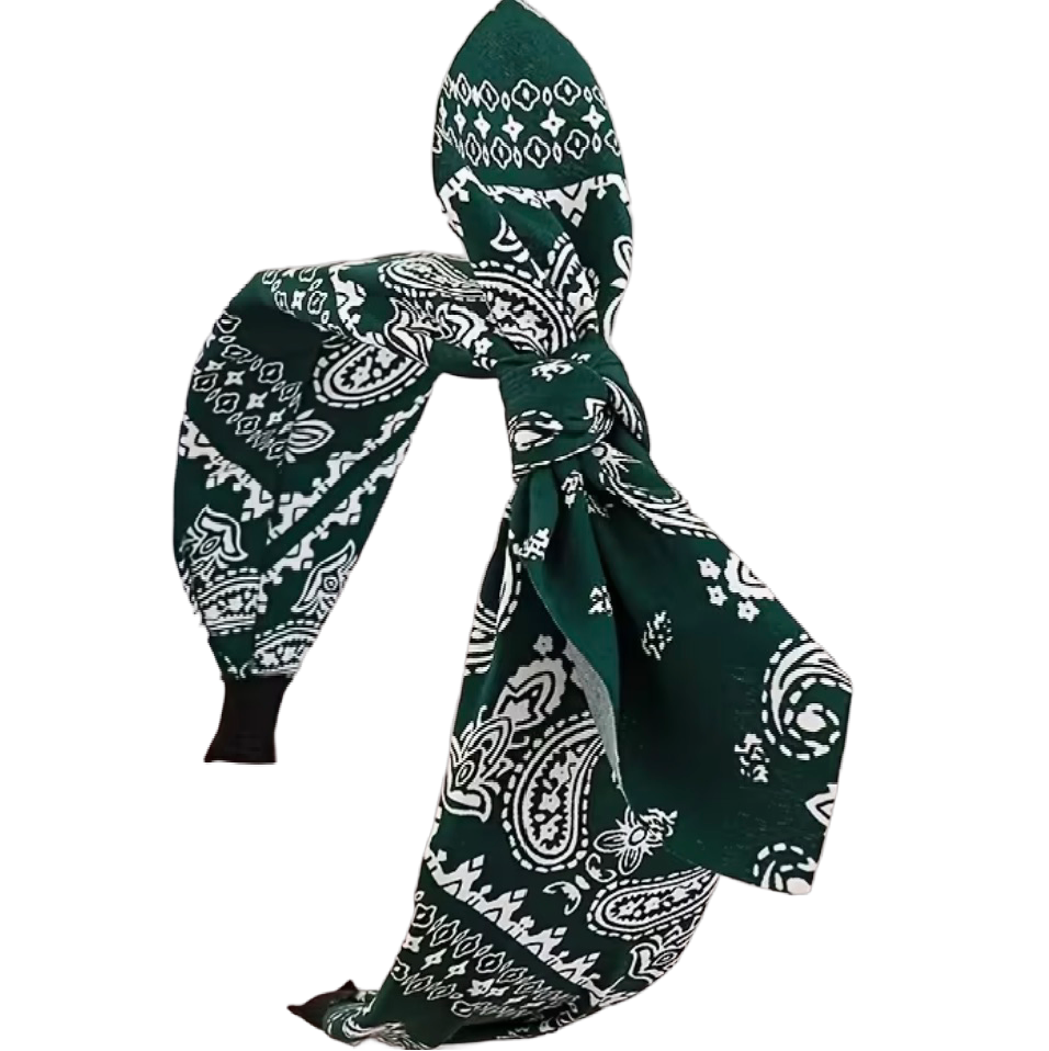 Vintage Pep: Zweifarbiger Rockabilly-Haarreif mit verspieltem Muster