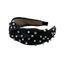 Jeans headband with pearls and stones