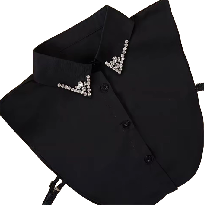 Funkelnder Statement-Kragen in Schwarz