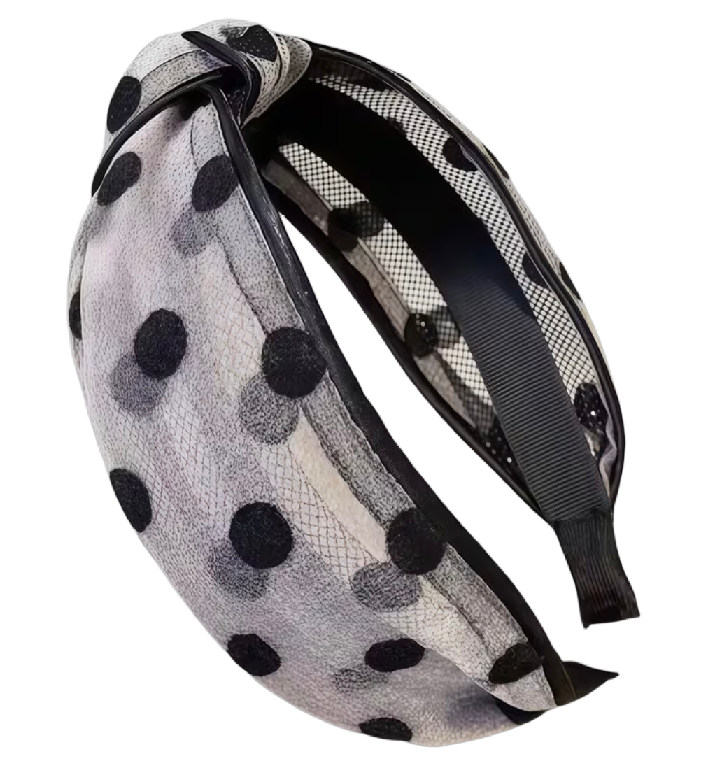 Organza-Traum – Eleganter Haarreifen mit Punkten & Knoten