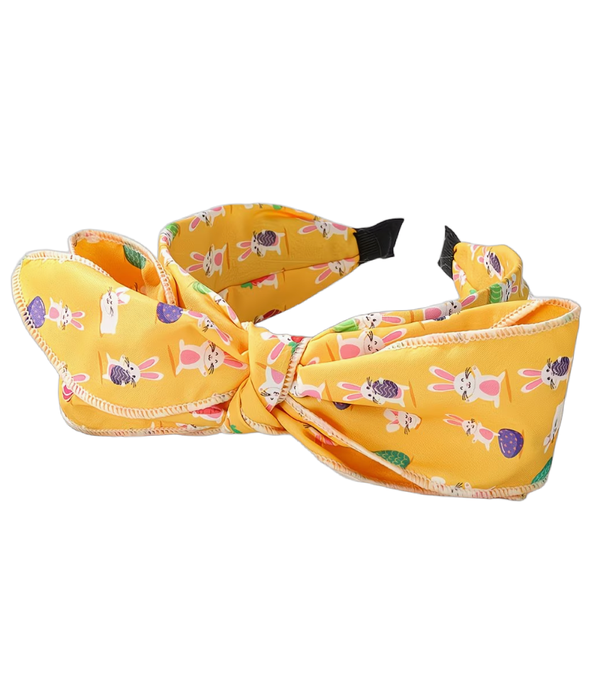 Pastellhüpfer — Oster‑Haarreif mit süßen Motiven und Masche