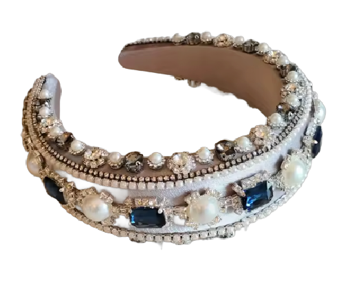 Royal Pearl Glamour – Luxuriöser Haarreifen mit funkelnden Kristallen und edlen Perlen