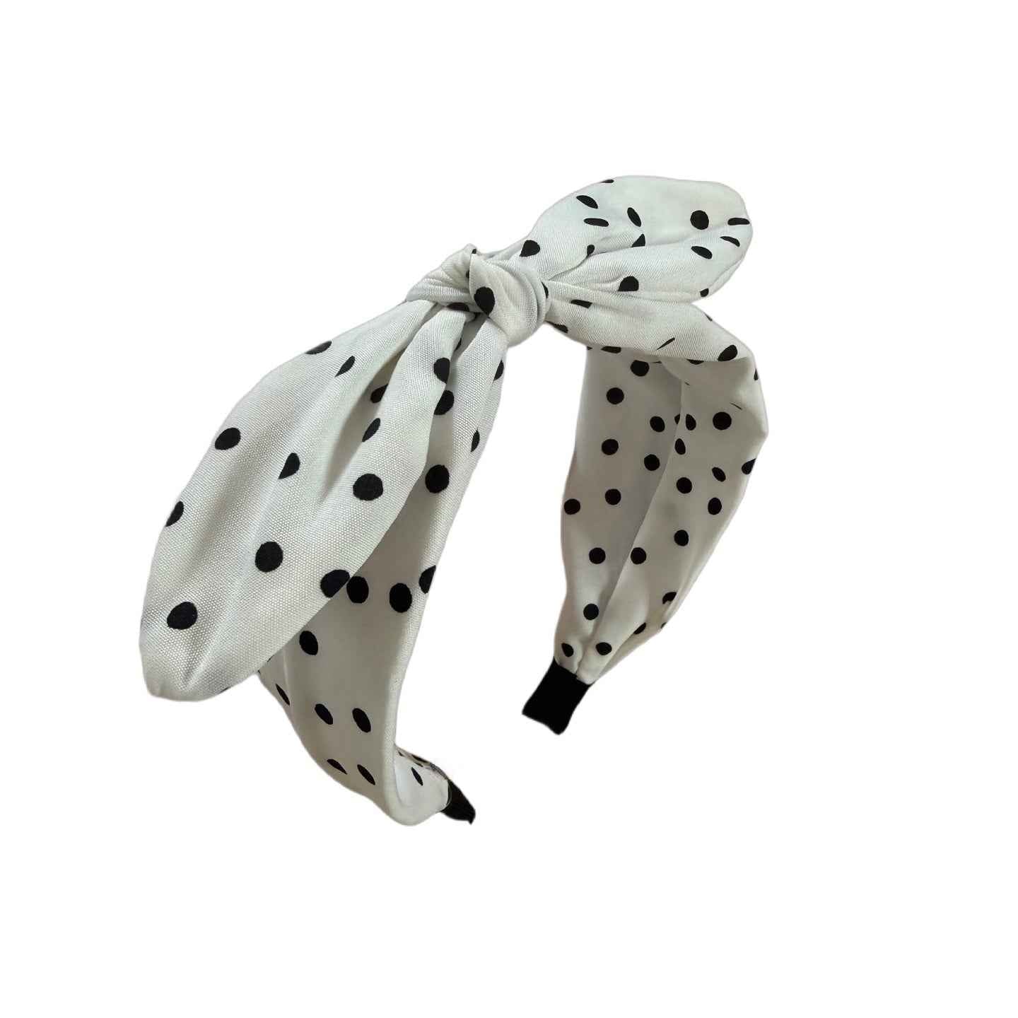 Retro‑Dots: Schlichter zweifarbiger Haarreif mit verspielter Schleife