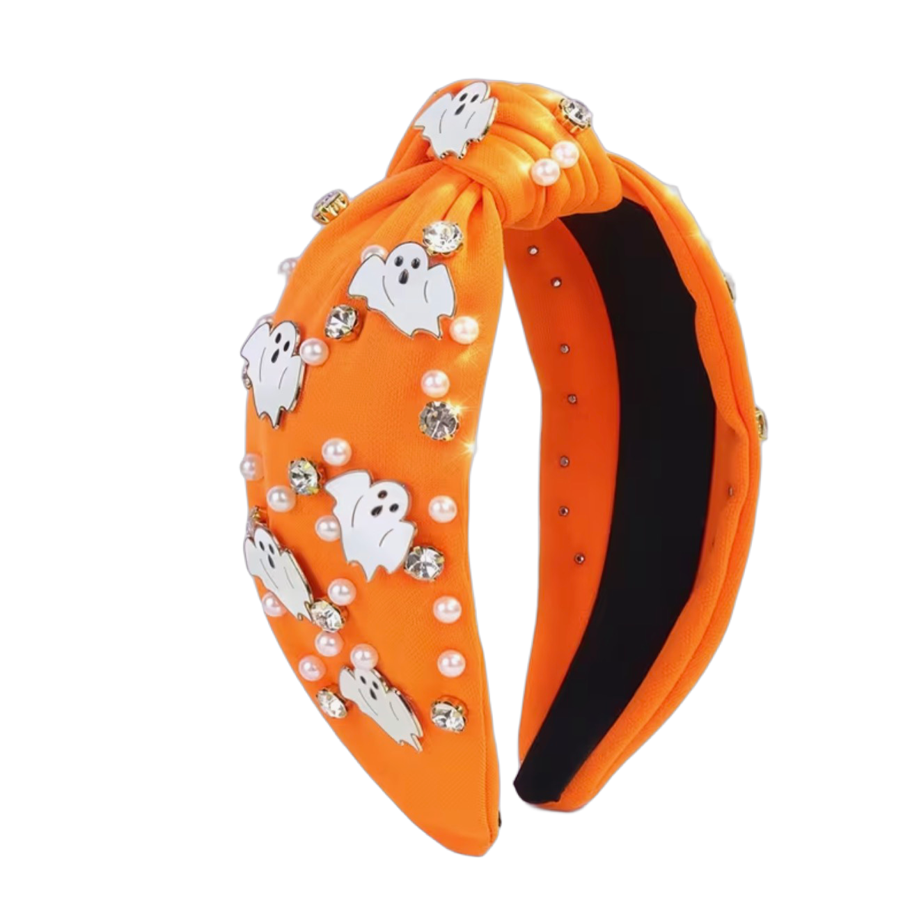 Spooky Glam – Halloween Haarreifen mit Geistern, Perlen & funkelndem Strass