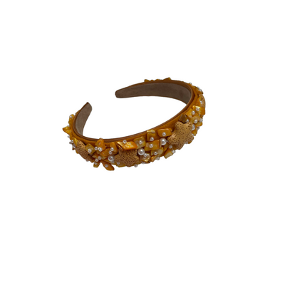 Bandeau rose avec noeuds et décoration strass