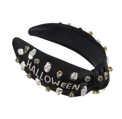 Halloween Haarreifen mit Totenköpfen & Strass – glamourös, geheimnisvoll und extravagant