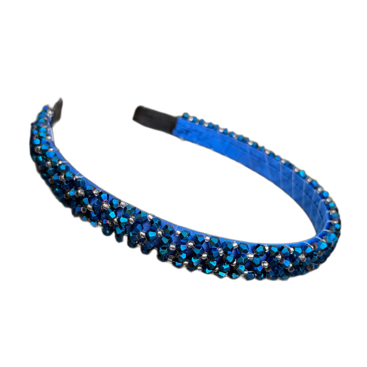 Perlenschimmer — Schmaler Haarreif voll mit Glasperlen