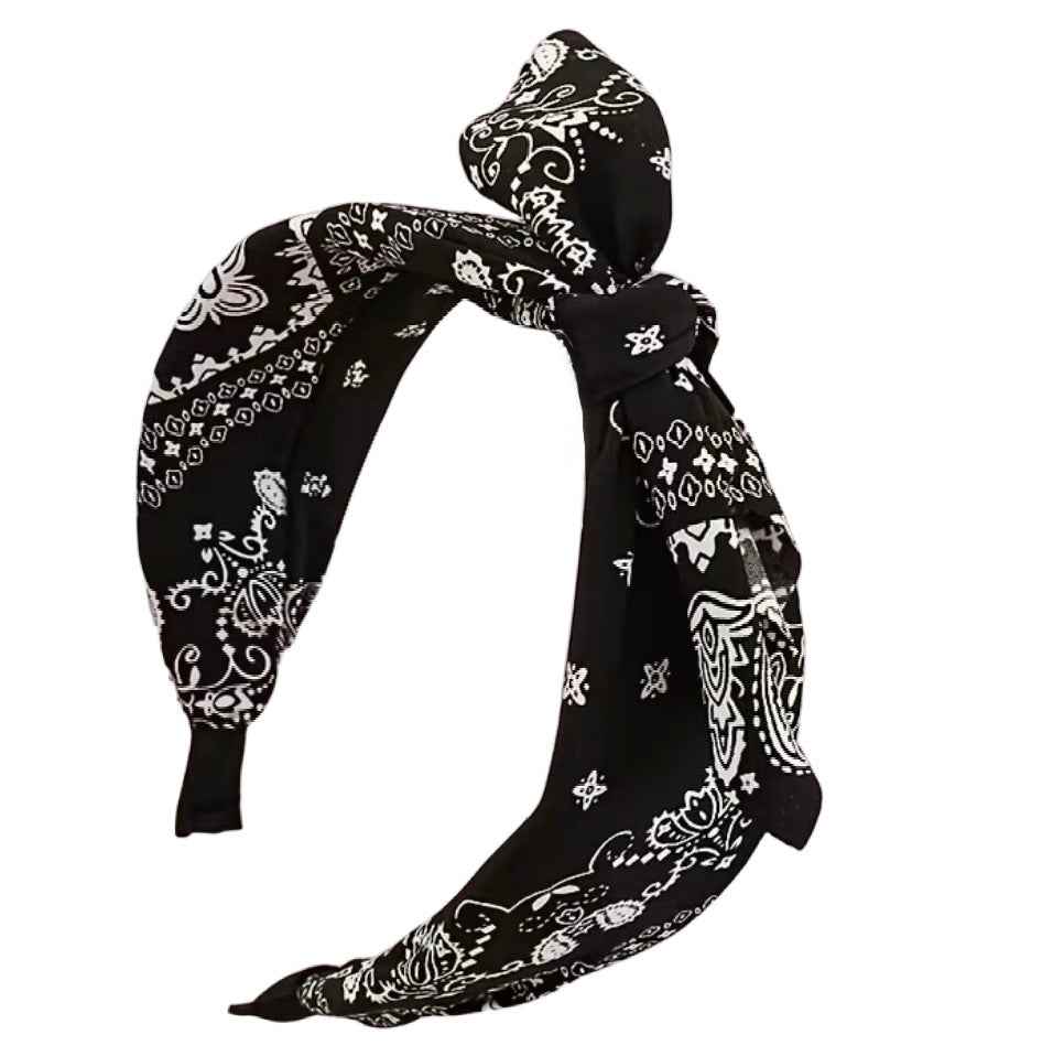 Vintage Pep: Zweifarbiger Rockabilly-Haarreif mit verspieltem Muster