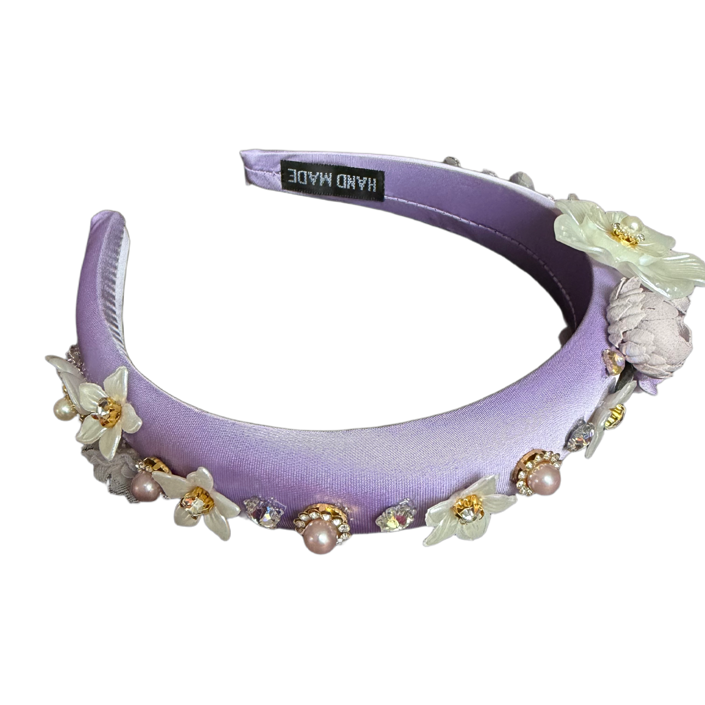 Romantischer Haarreifen mit Blüten und funkelnden Schmucksteinen – florale Eleganz zum Verlieben