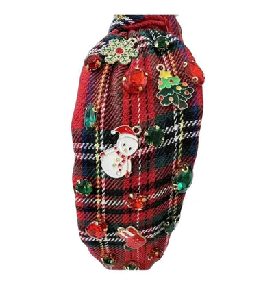 Christmas Tartan – Festlicher Haarreifen mit Knoten & funkelnden Weihnachtsdetails