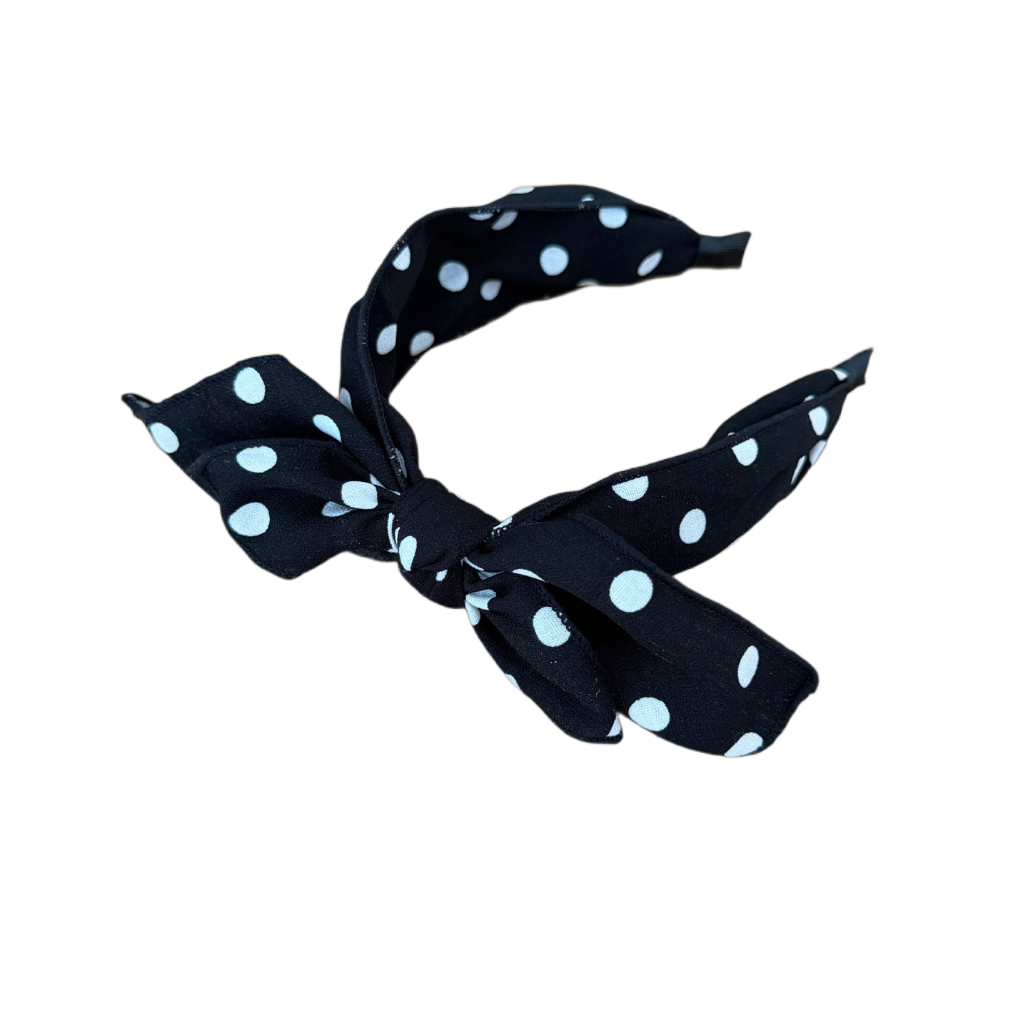 Rockabilly-Haarreif mit Punkten und seitlicher Schleife – stilvolles Pin-up-Accessoire im Vintage-Look