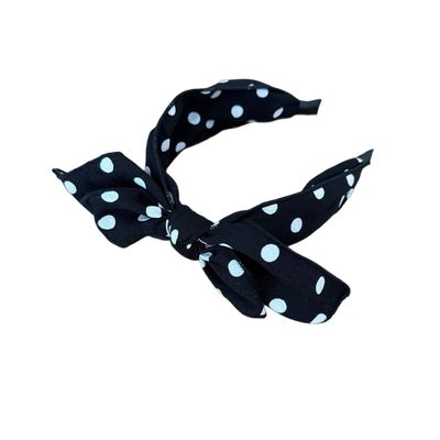 Rockabilly-Haarreif mit Punkten und seitlicher Schleife – stilvolles Pin-up-Accessoire im Vintage-Look