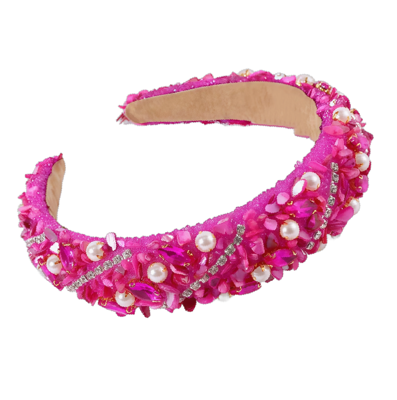 Eleganter Haarreifen mit Steinchen, Perlen & Strass – Glamouröses Schmuckstück für dein Haar