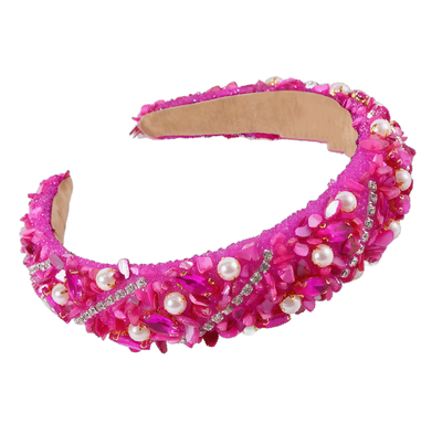 Eleganter Haarreifen mit Steinchen, Perlen & Strass – Glamouröses Schmuckstück für dein Haar
