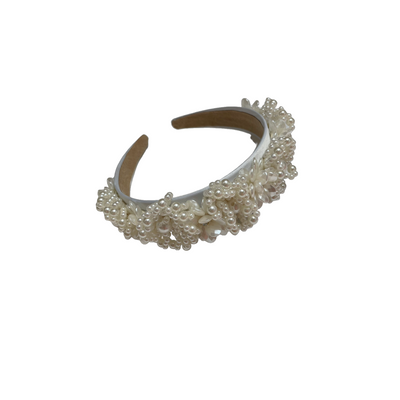 Bandeau rose avec noeuds et décoration strass