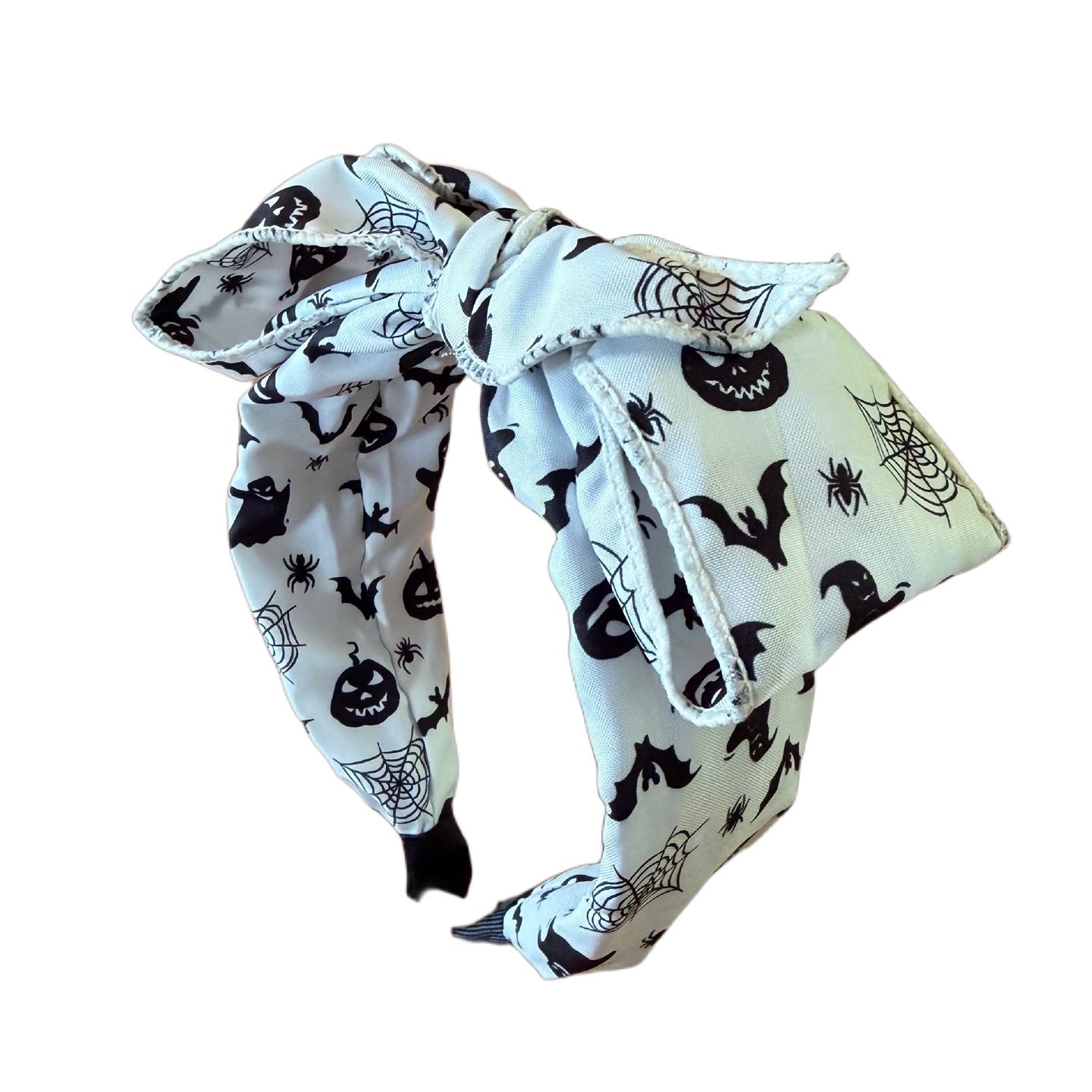 Spooky Chic – Halloween Haarreifen mit grosser Schleife und gruseligen Motiven