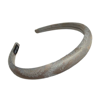 Jacquard-Linie — Schmaler Satin‑Haarreif mit edlem Muster