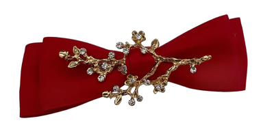 Haarklammer Satin Zweig Strasssteinchen