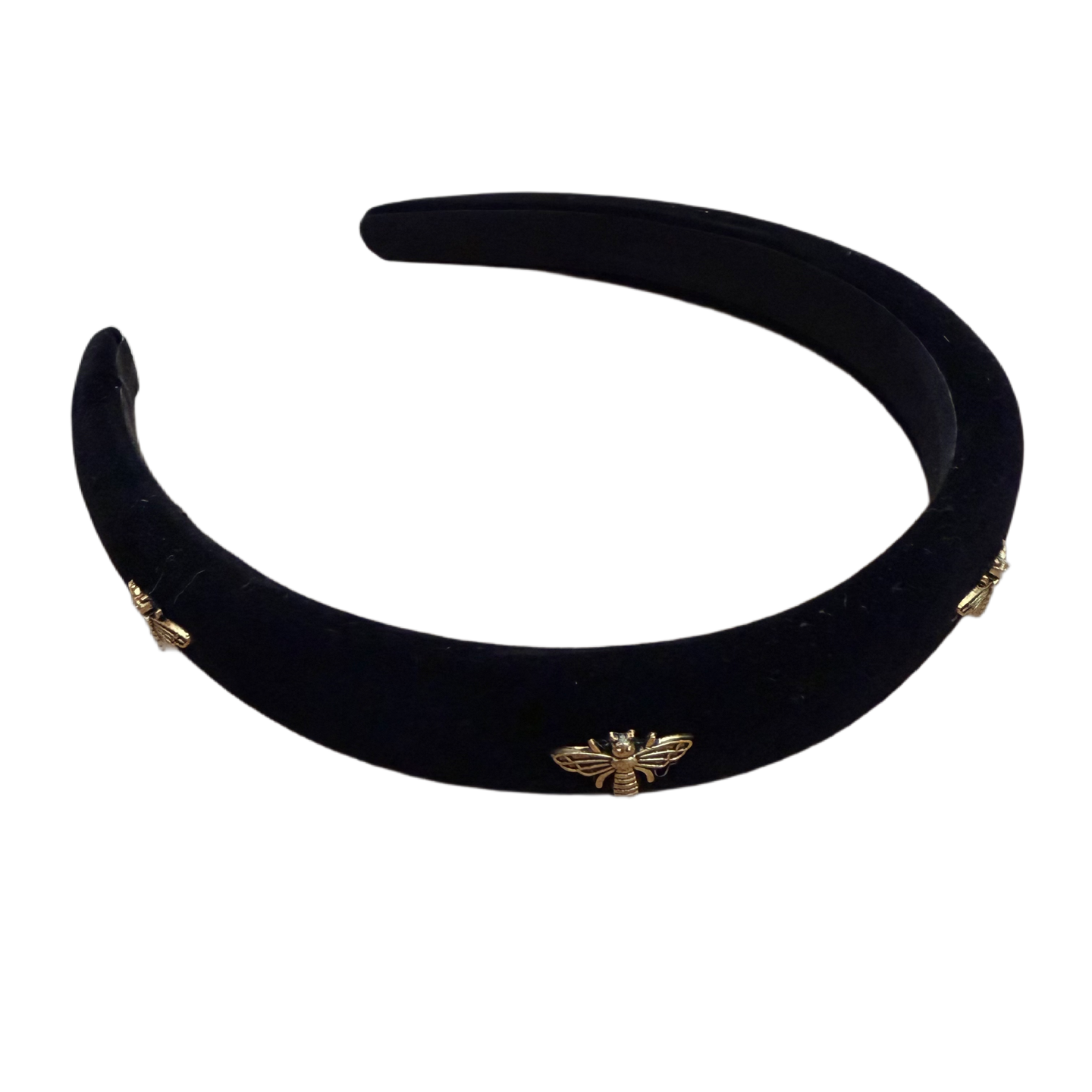 Samt-Haarreifen mit goldenen Bienen – Edler Statement-Look in Schwarz oder Rot