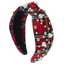 Festliche Karo-Haarreifen mit Perlen und Strass – Glamouröser Weihnachtszauber