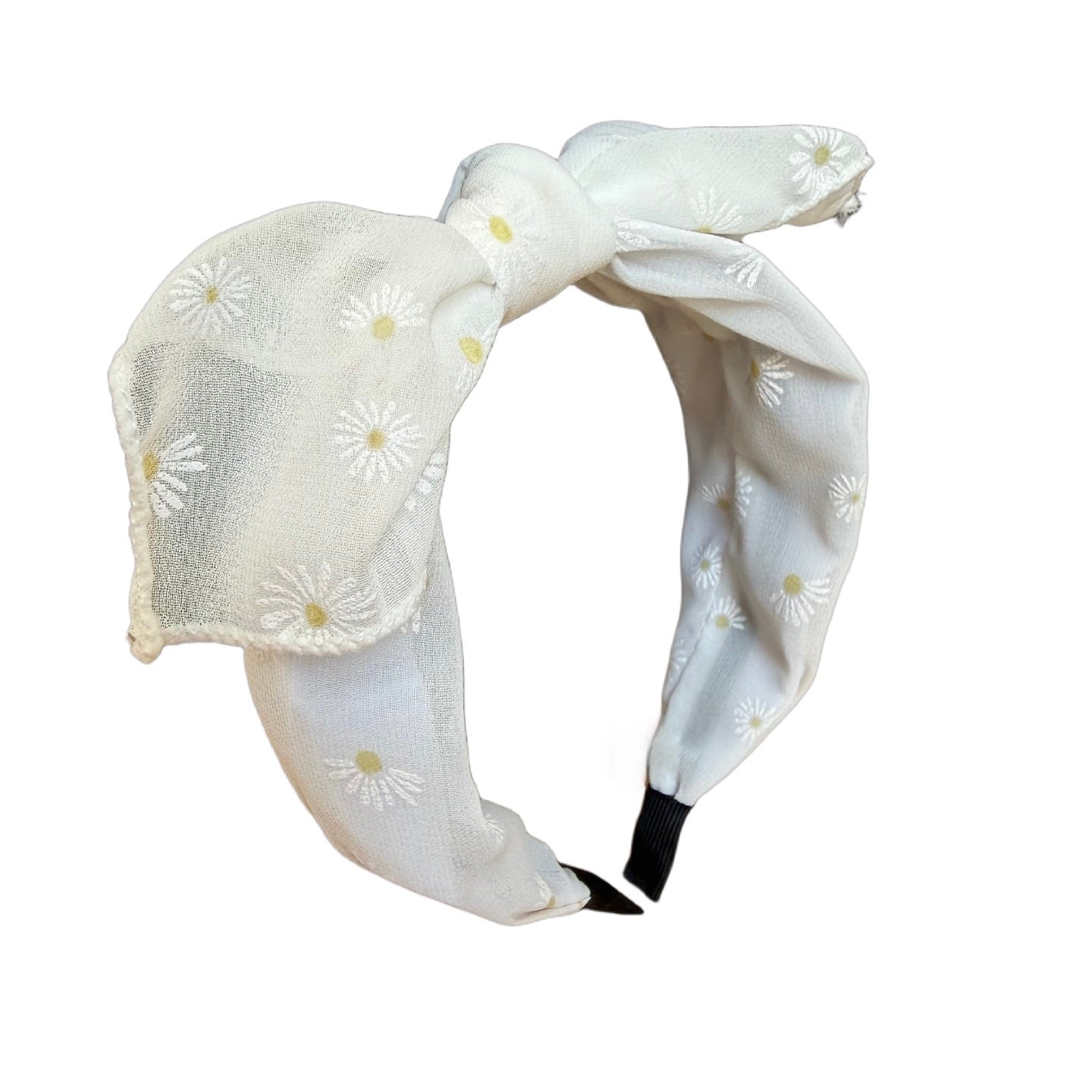 🎀🌸 Rosa-Weißer Blumen-Haarreifen mit Schleife – Rockabilly Vintage Style