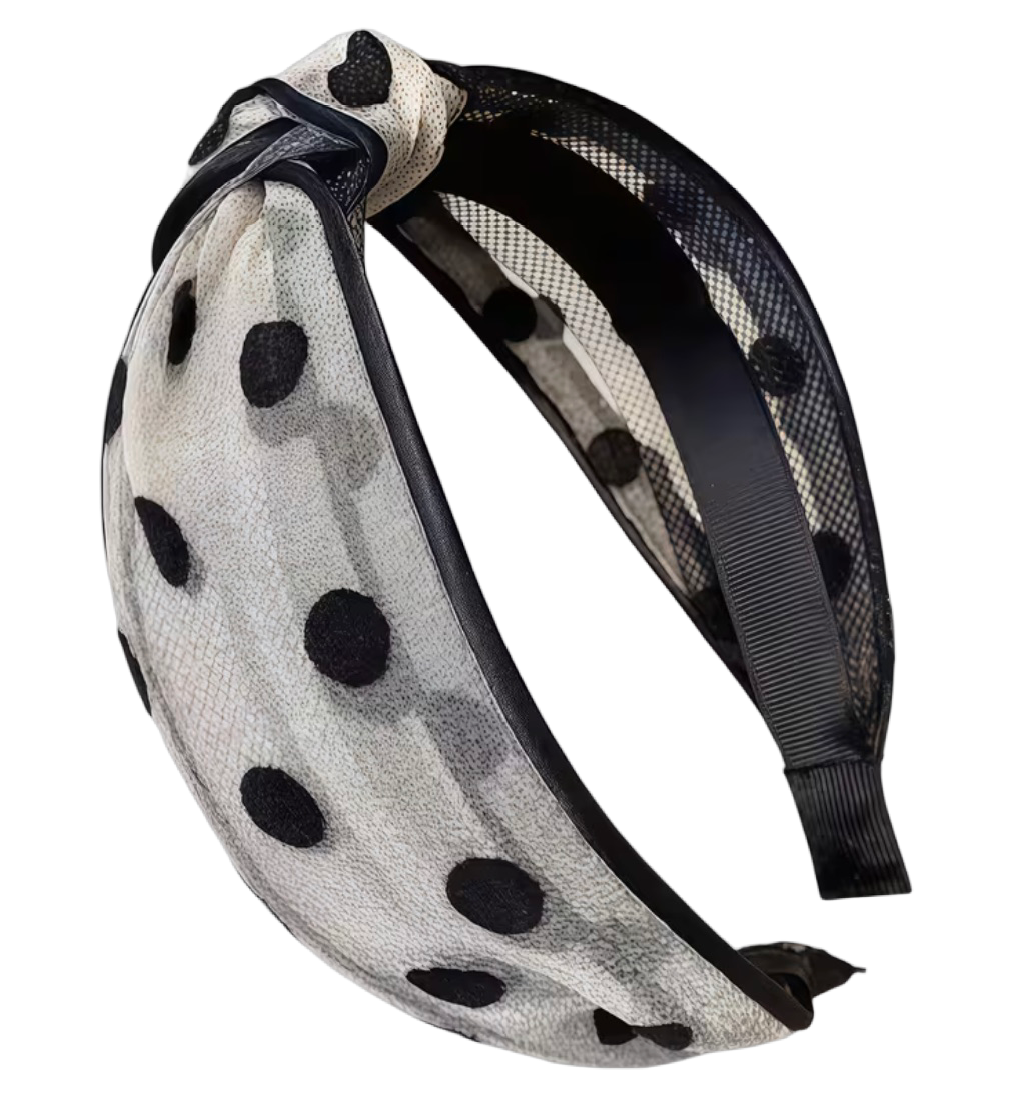 Organza-Traum – Eleganter Haarreifen mit Punkten & Knoten